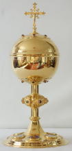 Antique solid silver gilt Ciborium